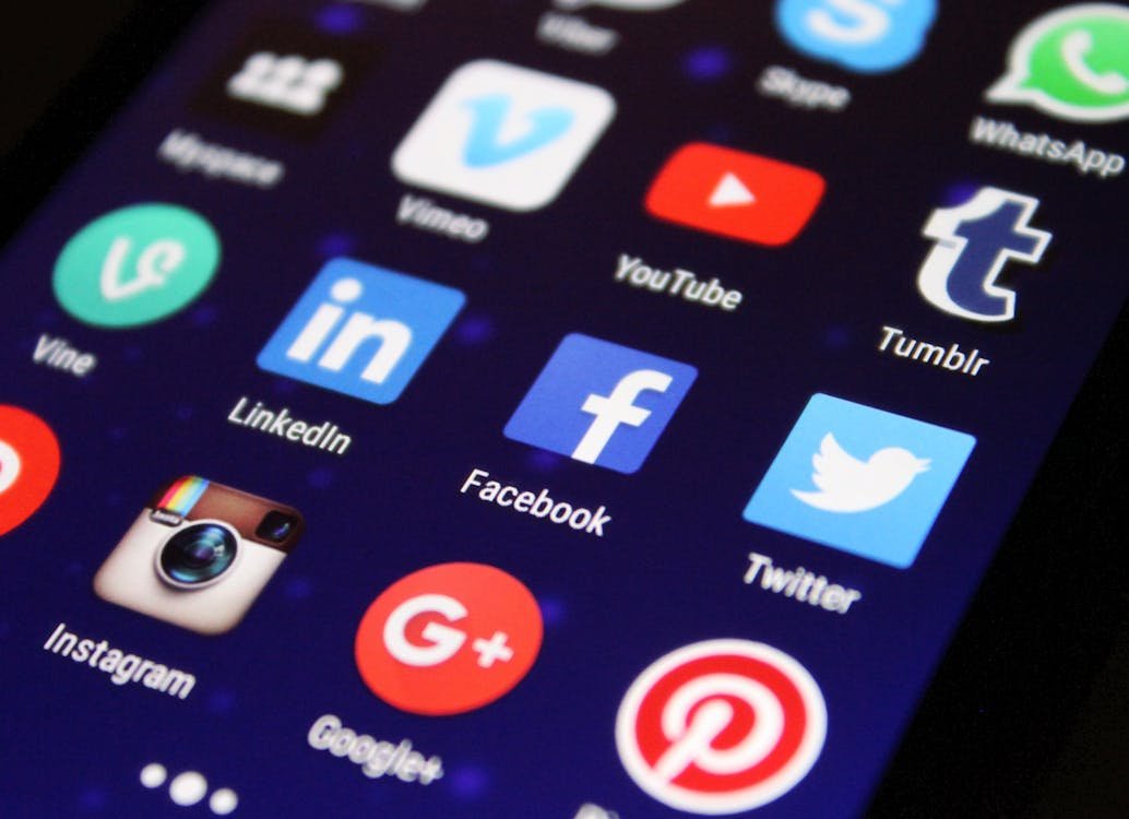 Professional team working on social media strategy