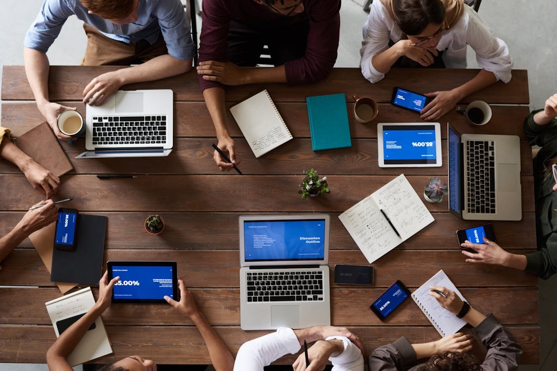 Professional team working on semantic seo strategy